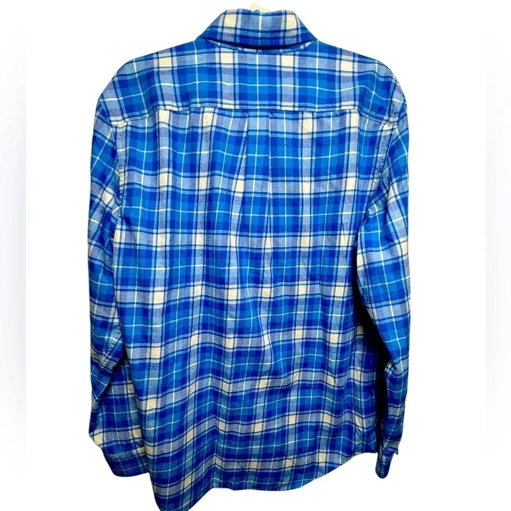 Vineyard Vines Men’s Blue Plaid Flannel Button-Down Shirt | Size Medium